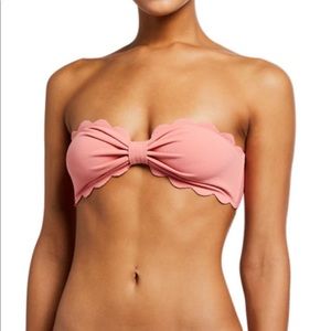 Marysia scallop pink bikini top